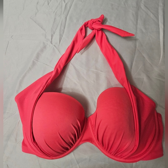 Victoria's Secret Other - Victoria Secret Swim Lined Bikini Top Hot Pink Tie Neck!